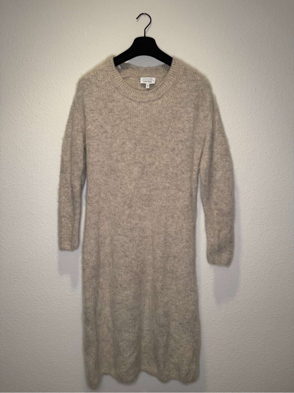 & Other Stories Los Angeles Atelier Fuzzy Knit Sweater Dress | Beige/Taupe